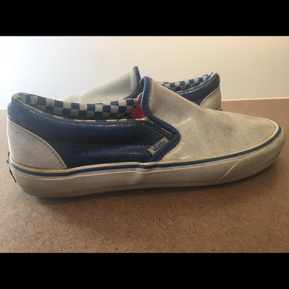 Vans Classic Slip-On Grey Glitter Shoes - Picture 2 of 8